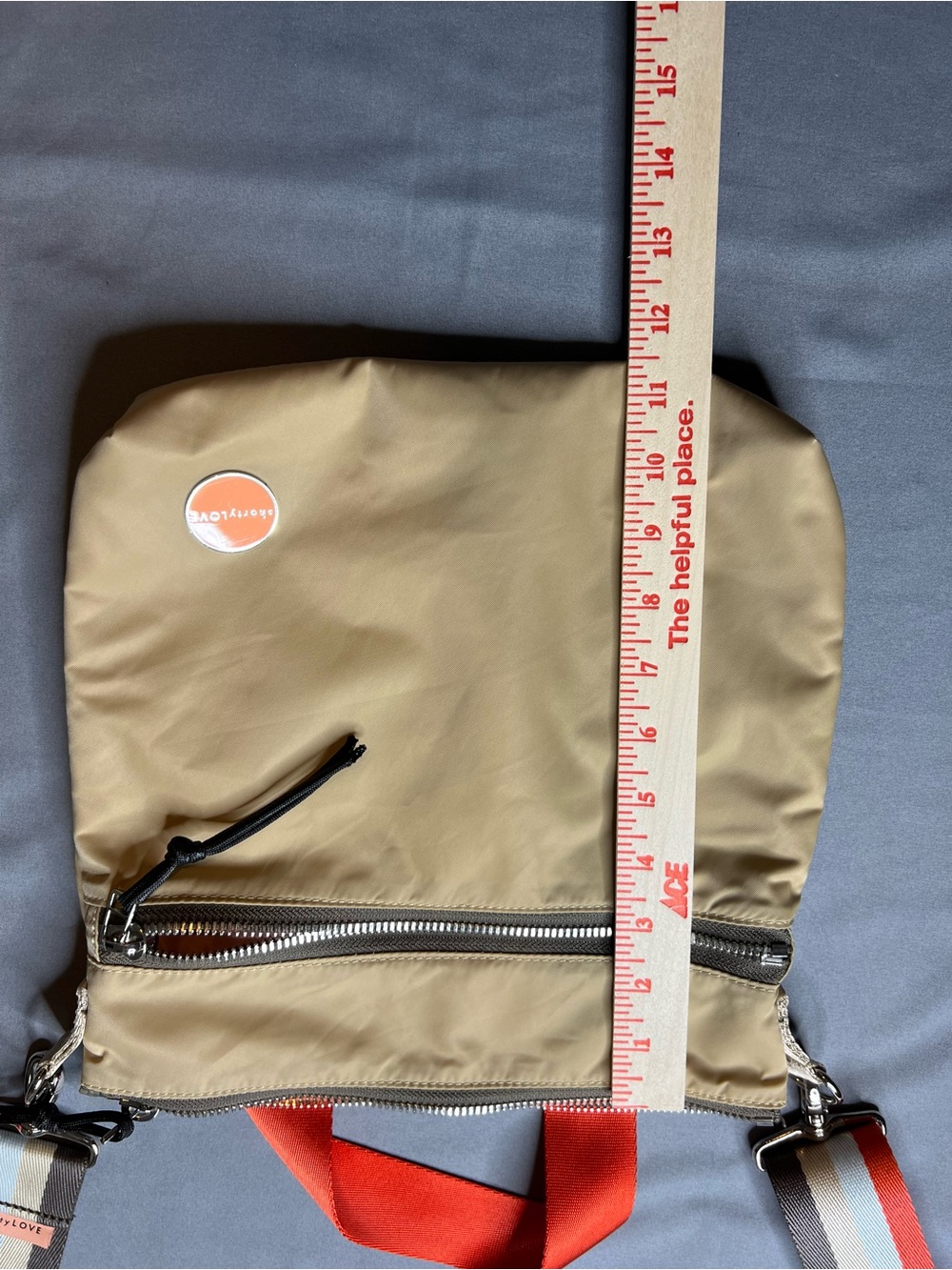ShortyLOVE Amuse Medium Crossbody Tote Bag | Latte Nylon | Boardwalk Strap - Picture 6 of 12